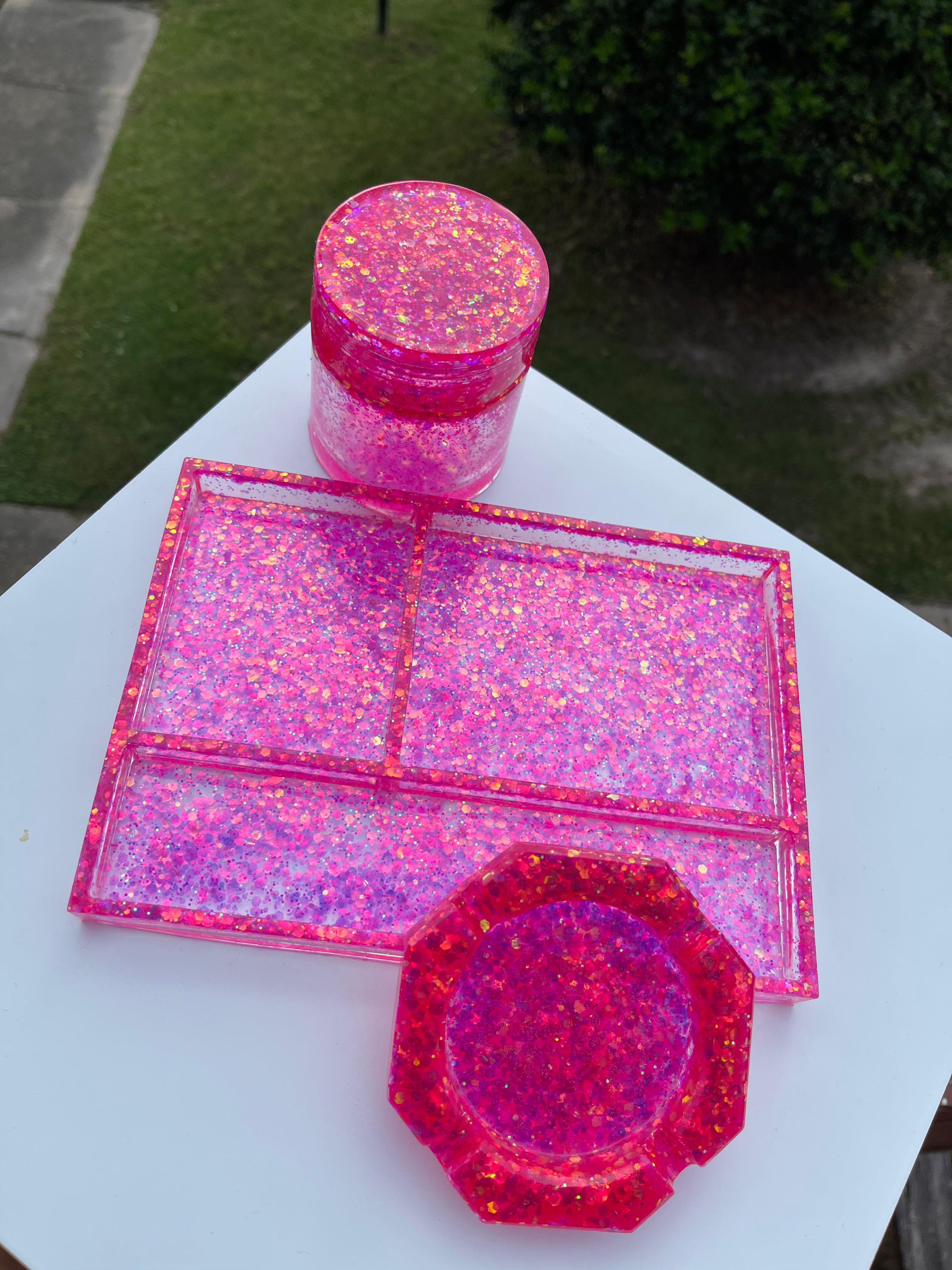 Rolling Tray Set Bundle Kiffer Starter Kit Pink Rosa